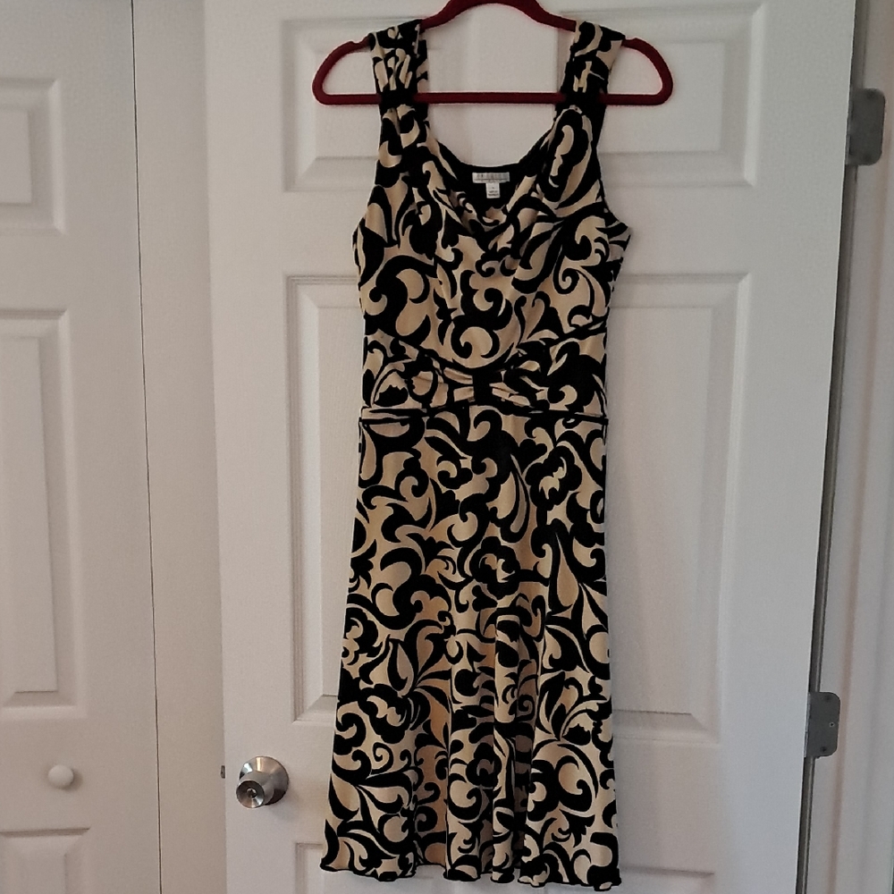 Black and Cream Patterned Dress